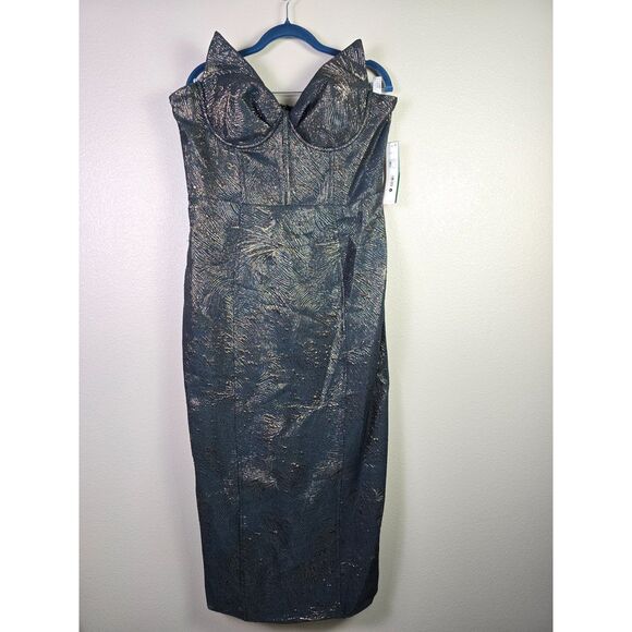 AQUA X Wicked Elphaba Green Swirl Jacquard Corset Gown Size XL NWT - Picture 7 of 15